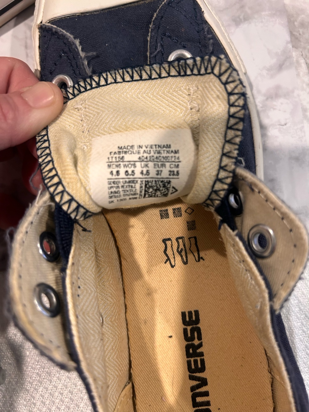 Converse Navy Low-Top Slip-On Canvas Sneakers - Picture 5 of 5